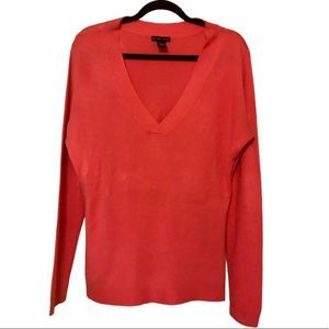 New York & Company 100% Acrylic Pink V-Neck Sweater Women’s XL